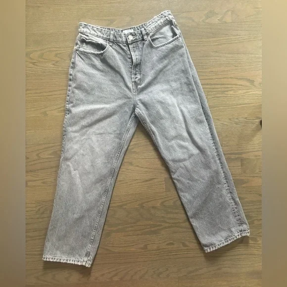 Zara grey high waist Mom Jeans women’s size 12 - Picture 2 of 6